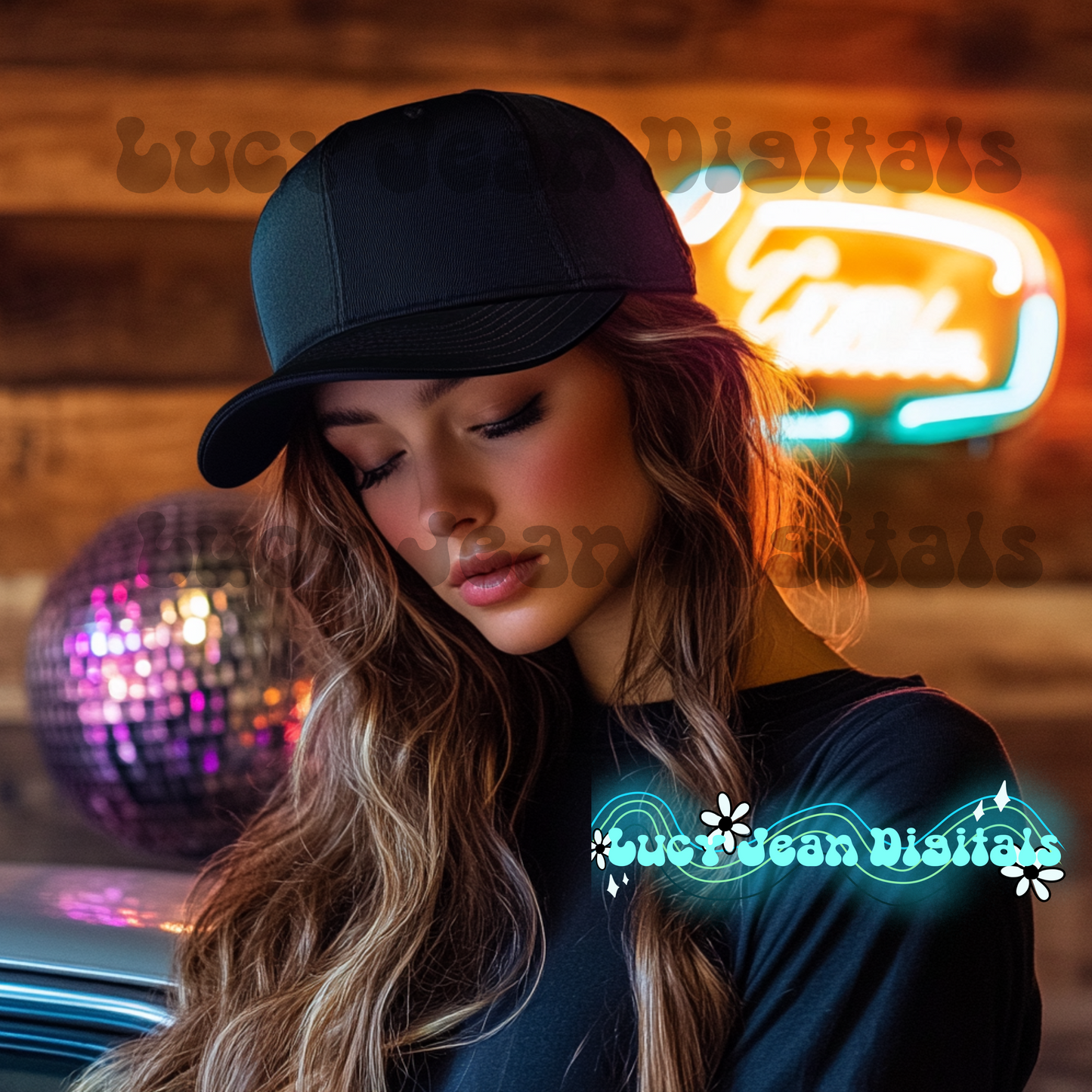 Black Hat Modeled Mock up (3 mockups)