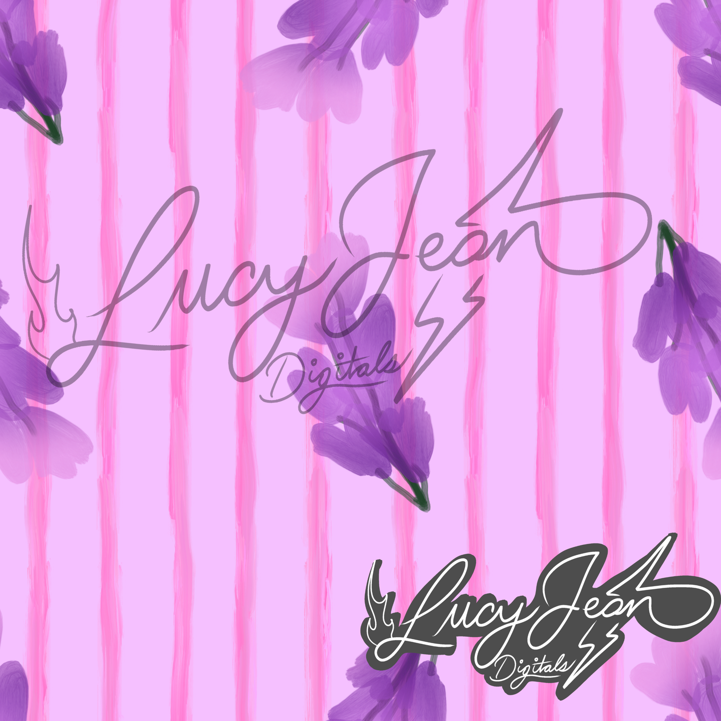 Watercolor purple flowers seamless file- 2026