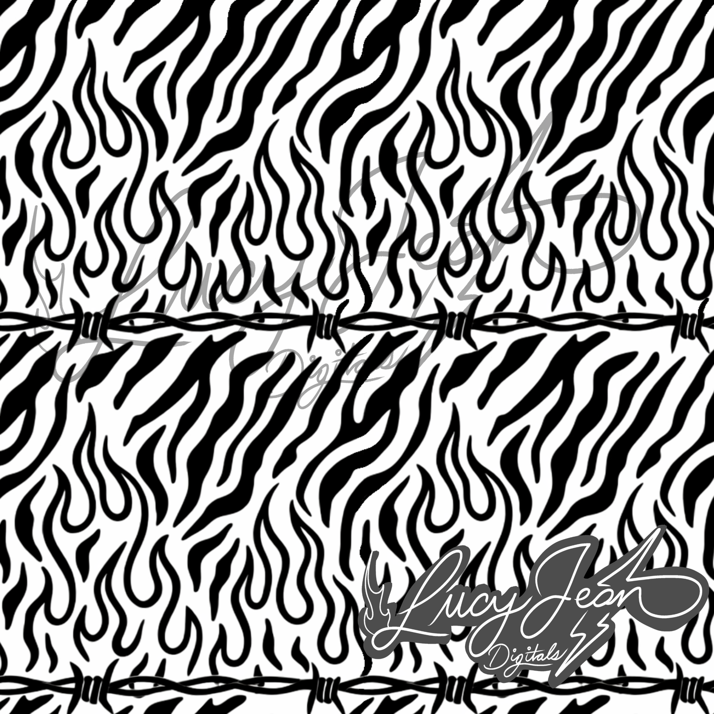 Zebra barbed wire black and white seamless file- 2026