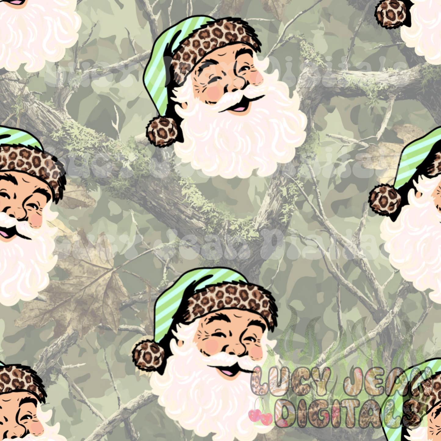 Leopard Santa Camo Seamless File