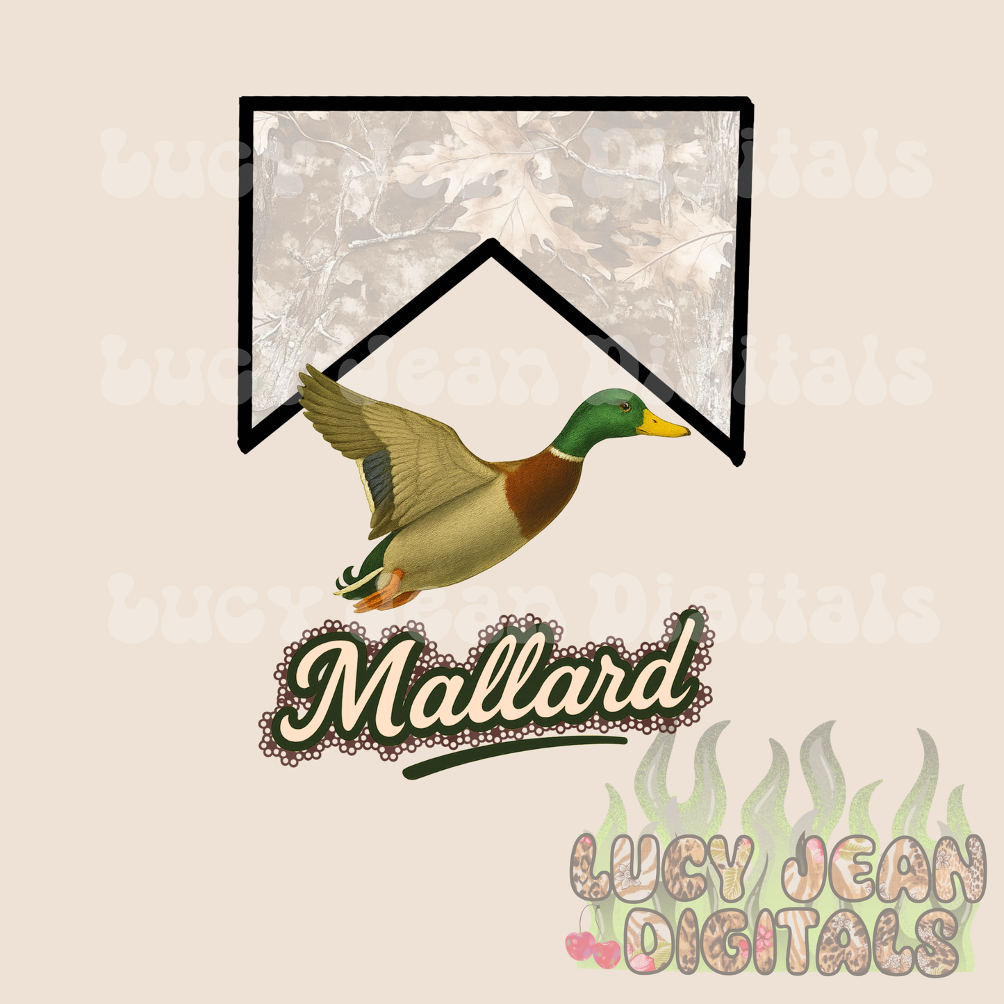Camo Mallard Lace PNG