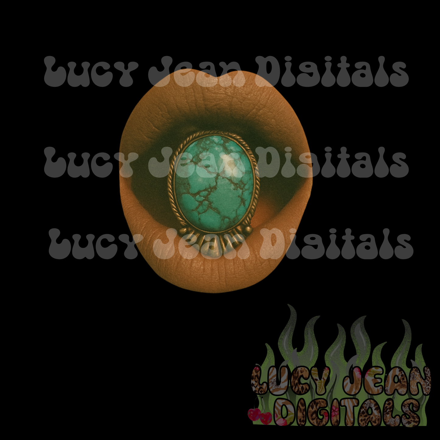 Muted taupe western concho Lips PNG