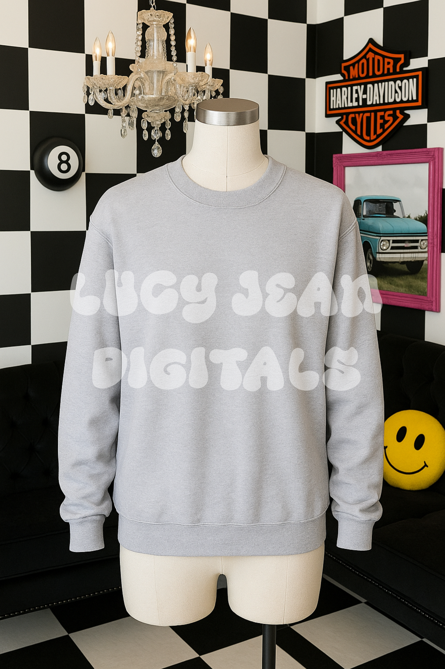 Grey Crew Neck Sweater Mockup