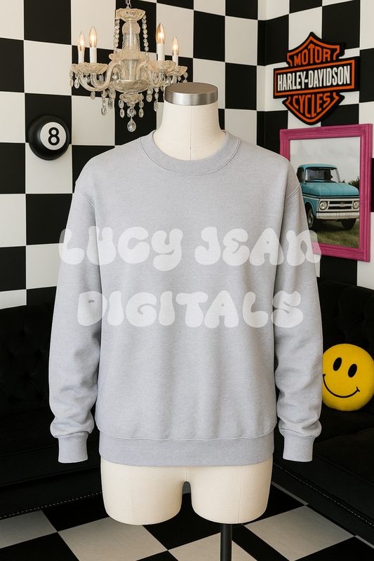 Grey Crew Neck Sweater Mockup