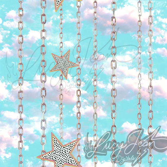 Light Blue clouds with chains seamless file-2026