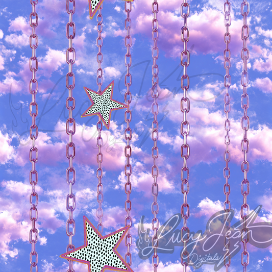 Cotton candy clouds with chains seamless file-2026