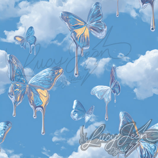 Butterfly drip clouds seamless file- 2026