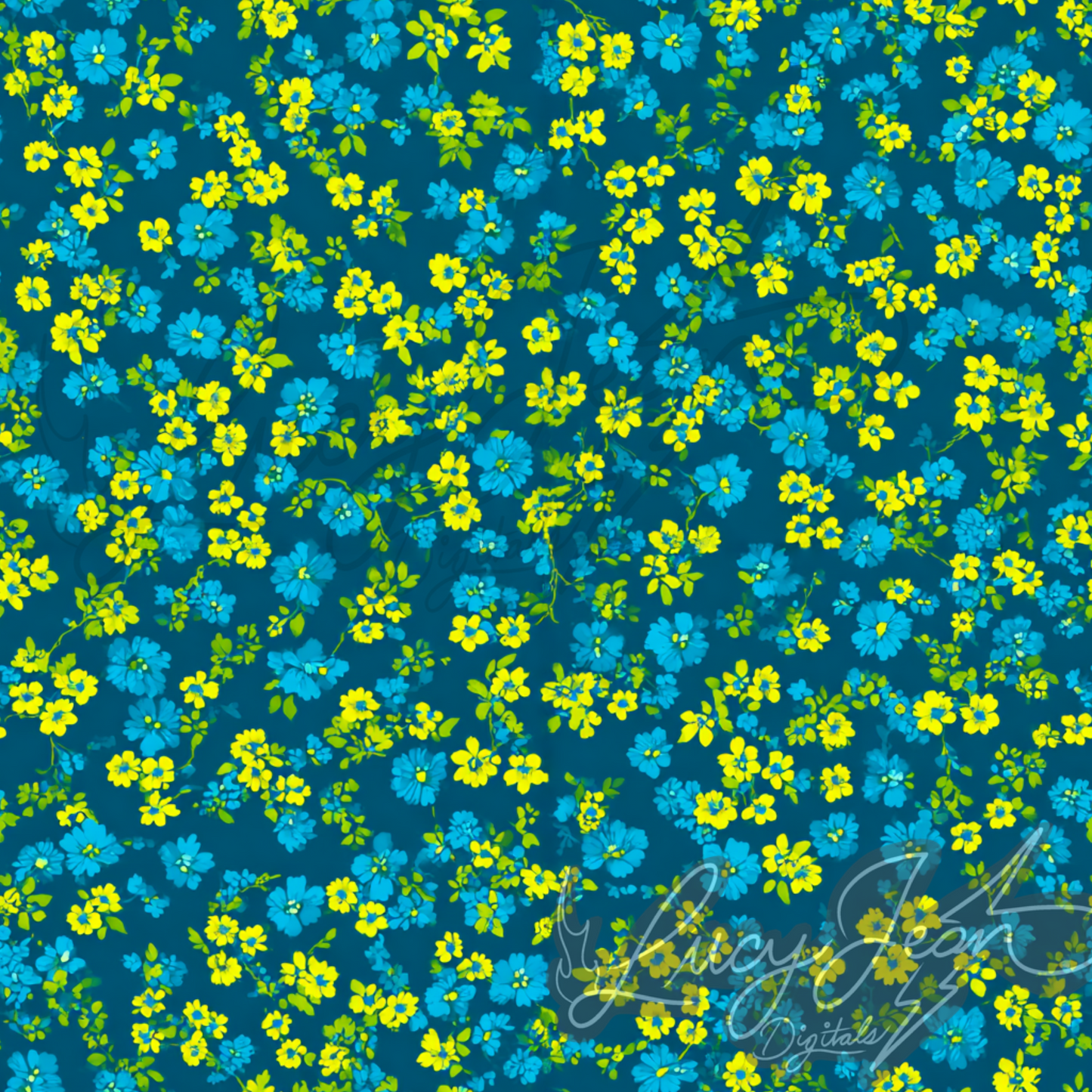 dopamine blue and yellow neon floral seamless file-2026