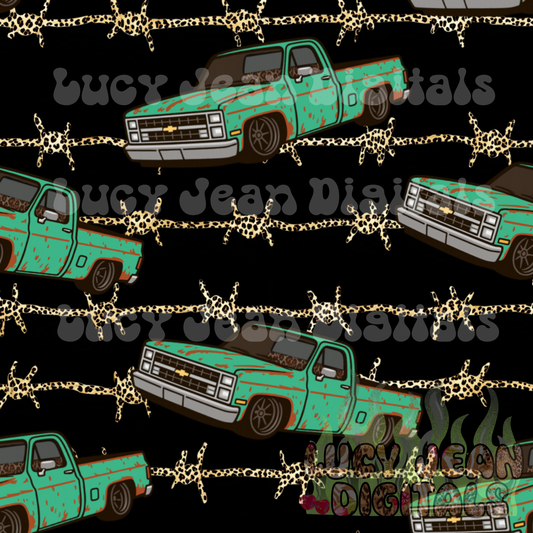 Leopard Barbed Wire C10 Truck Seamless File