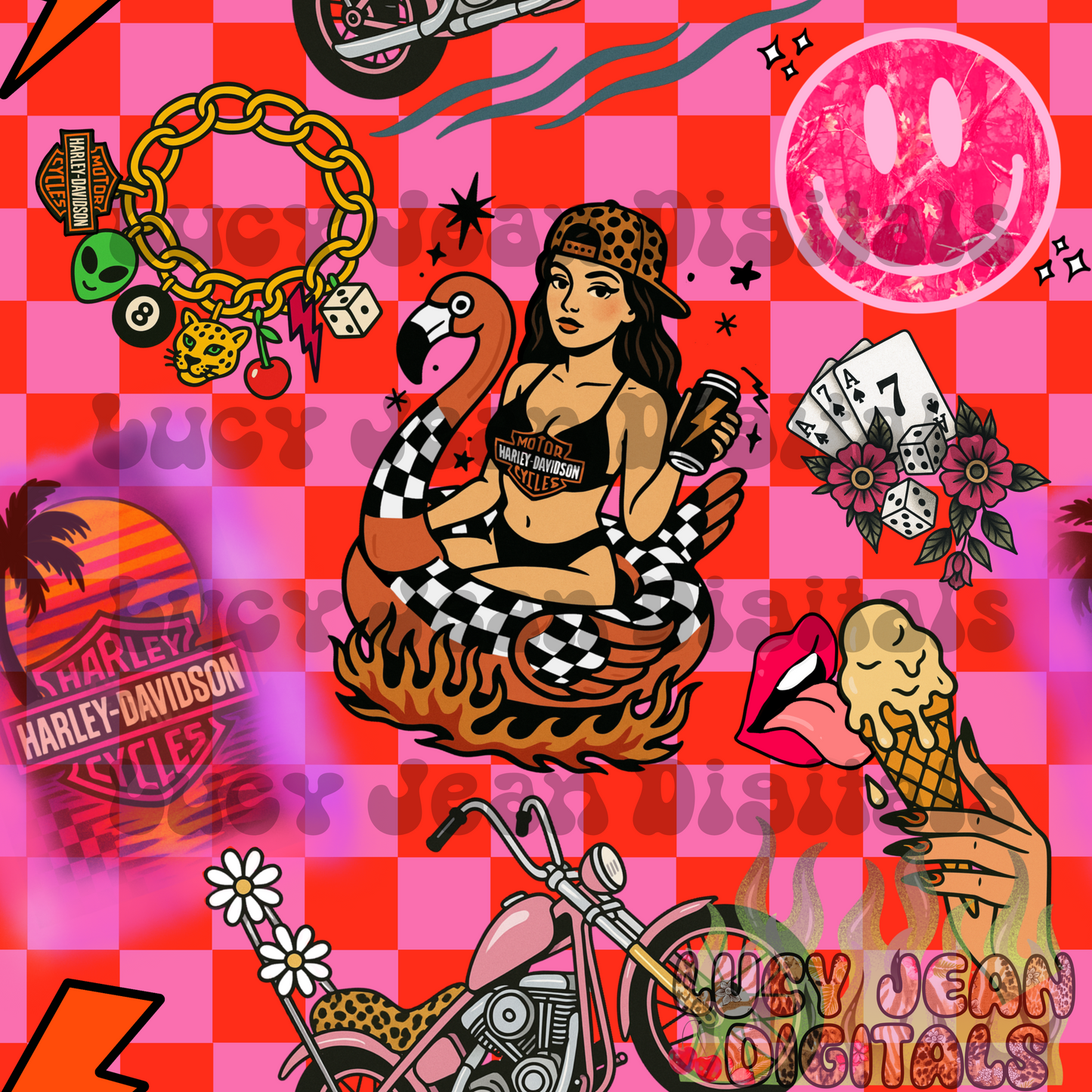 Hd Motorcycle Pool party Seamless File