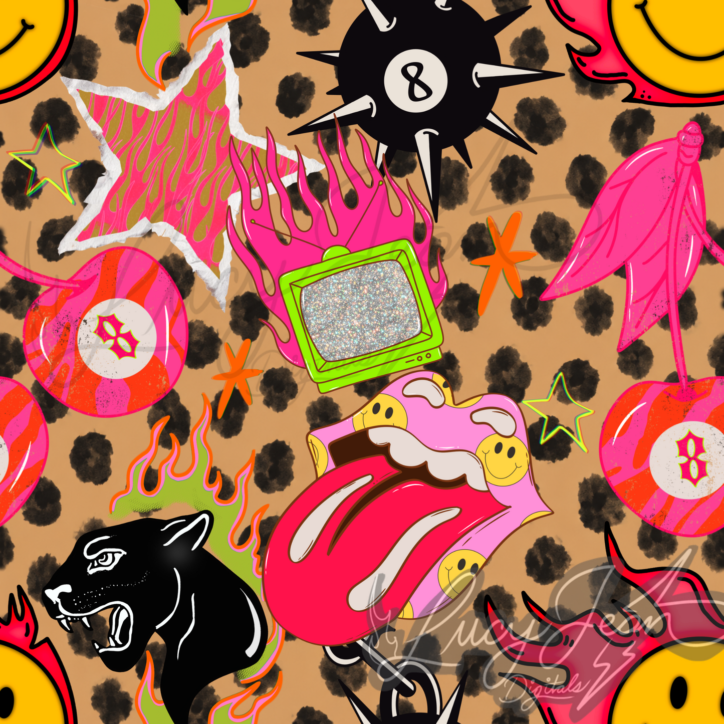 Retro dopamine cheetah seamless file-2026