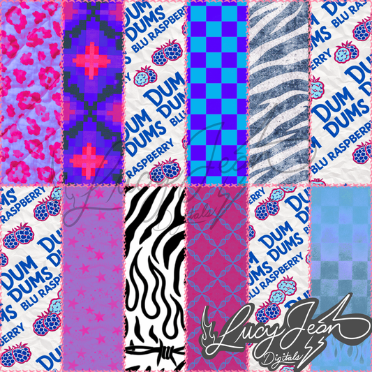 Blue Raspberry Lollipop Quilt Seamless File- 2026
