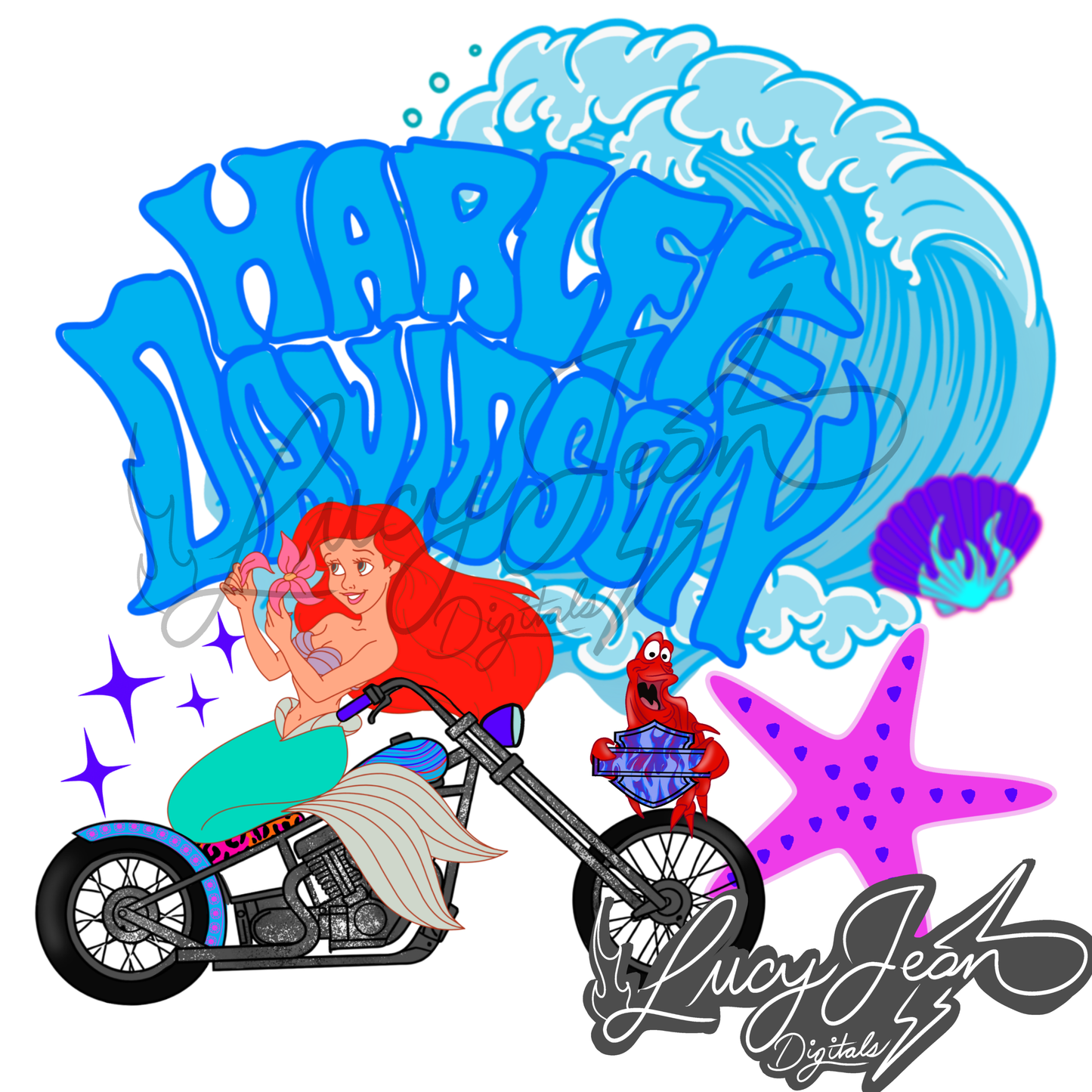 HD motorcycle x mermaid PNG- 2026