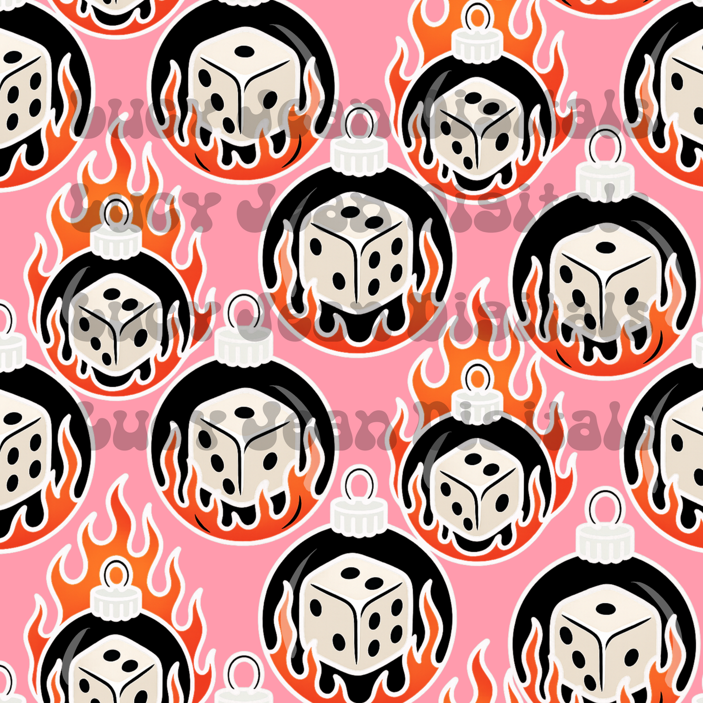 Pink Dice Ornaments Seamless File