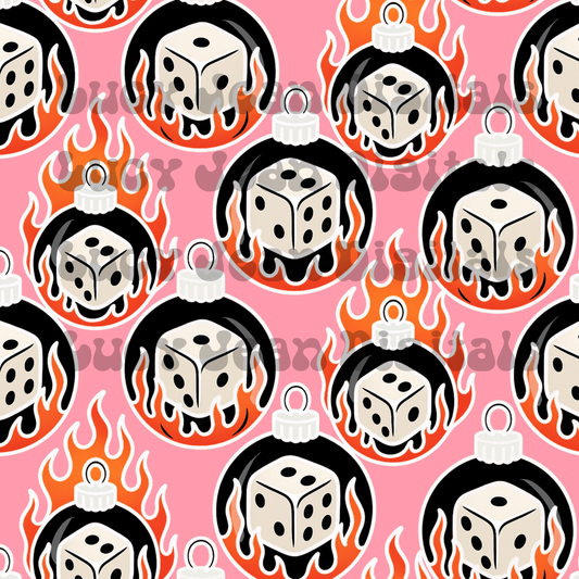 Pink Dice Ornaments Seamless File
