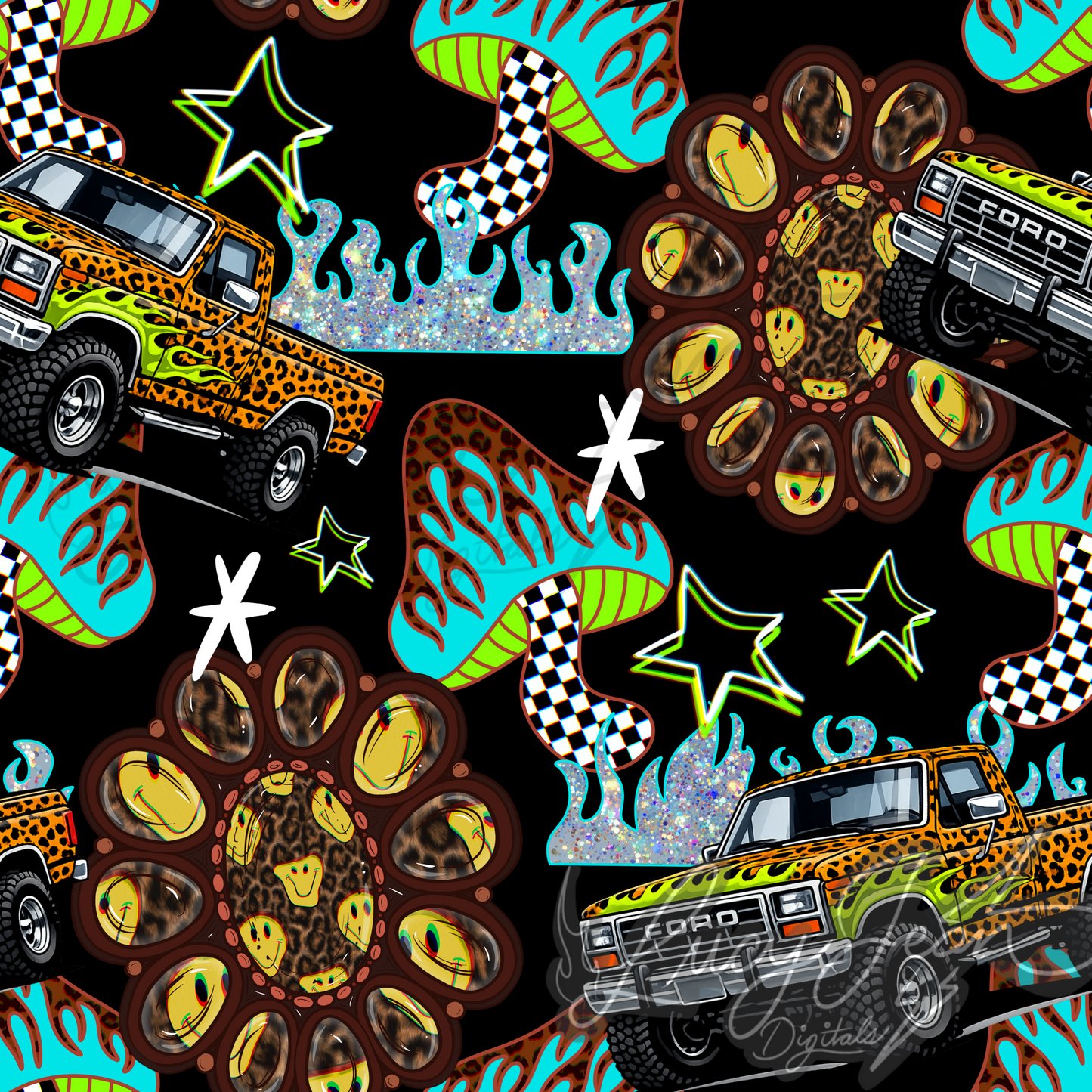 Leopard F Trucks with trippy conchos seamless file-2026
