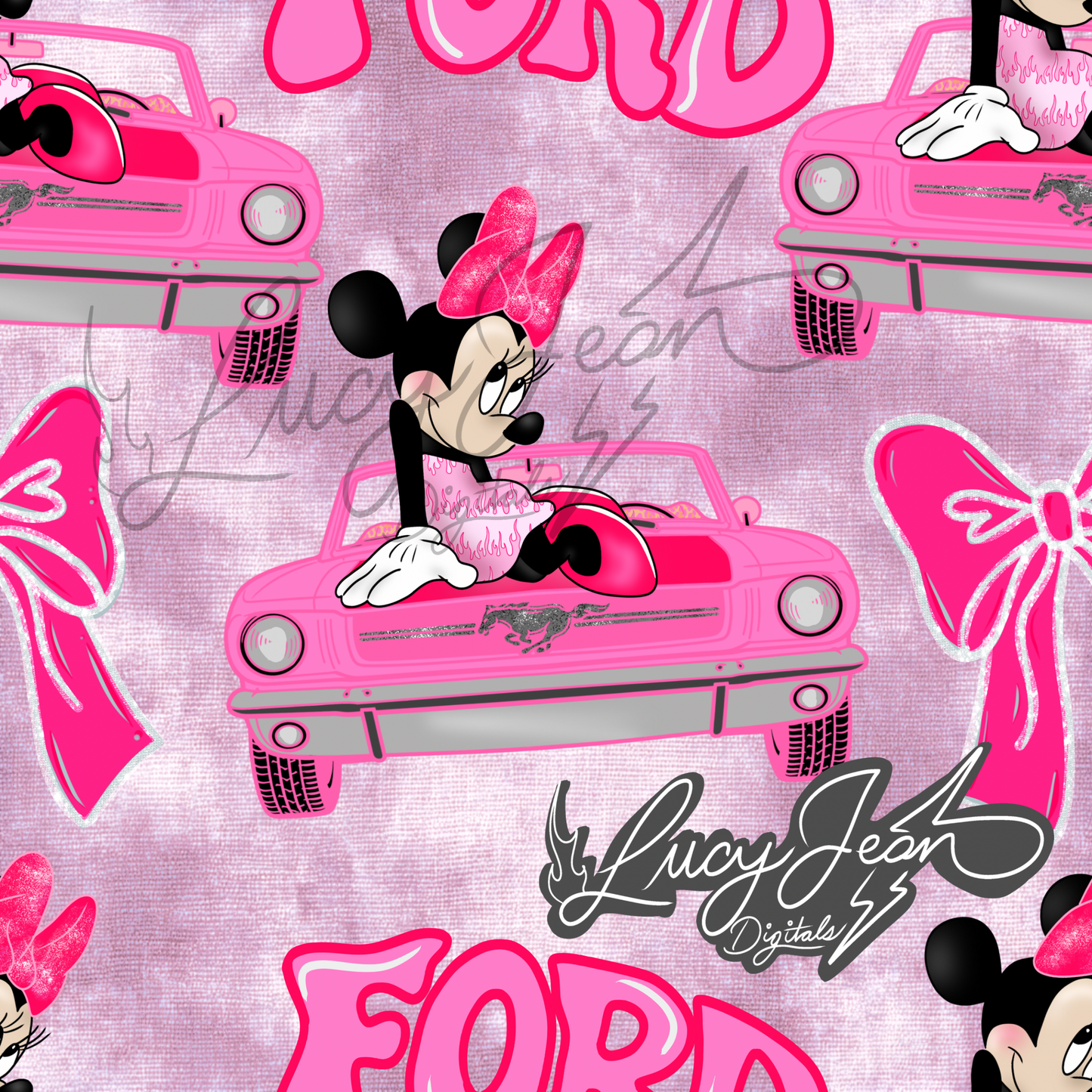 Girl Mouse + car Seamless File- 2026