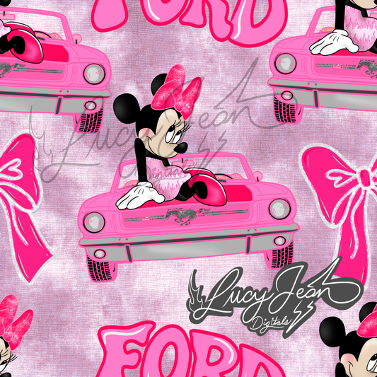 Girl Mouse + car Seamless File- 2026