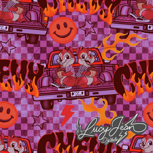 Pink Chipmunks + Truck Seamless File- 2026