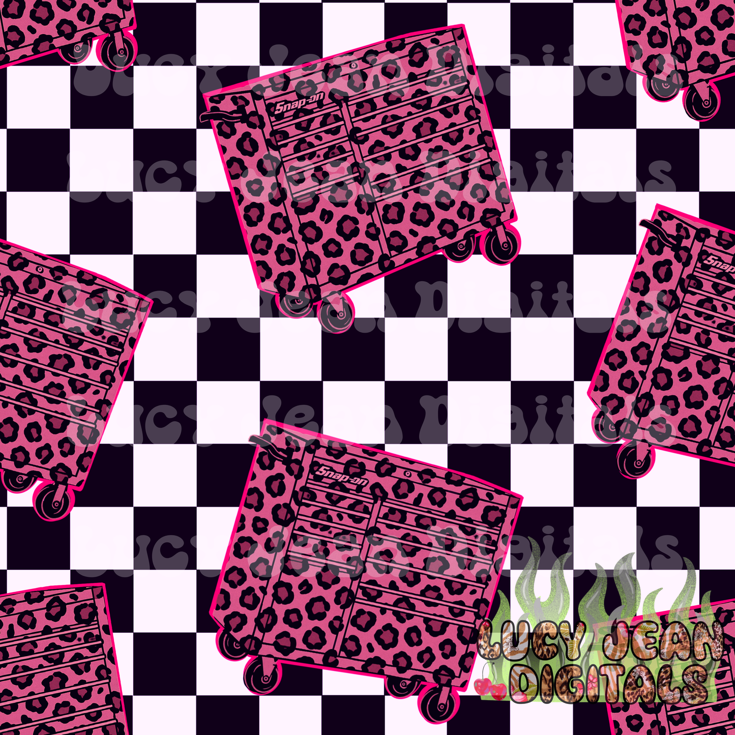 Pink leopard tool box Seamless File