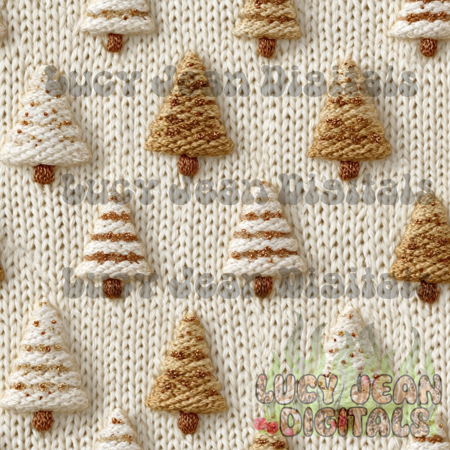 Neutrals Yarn Christmas Tree Seamless File