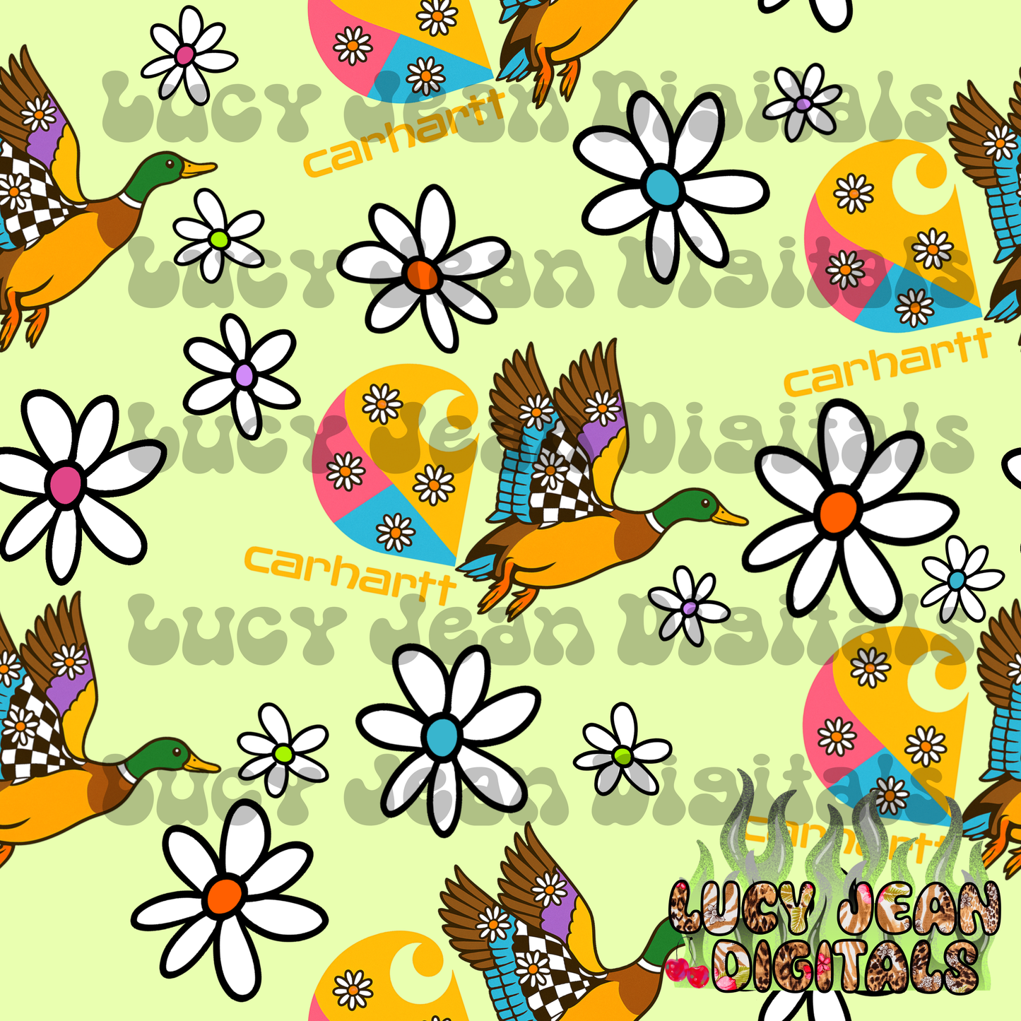 Flower green CH Seamless File
