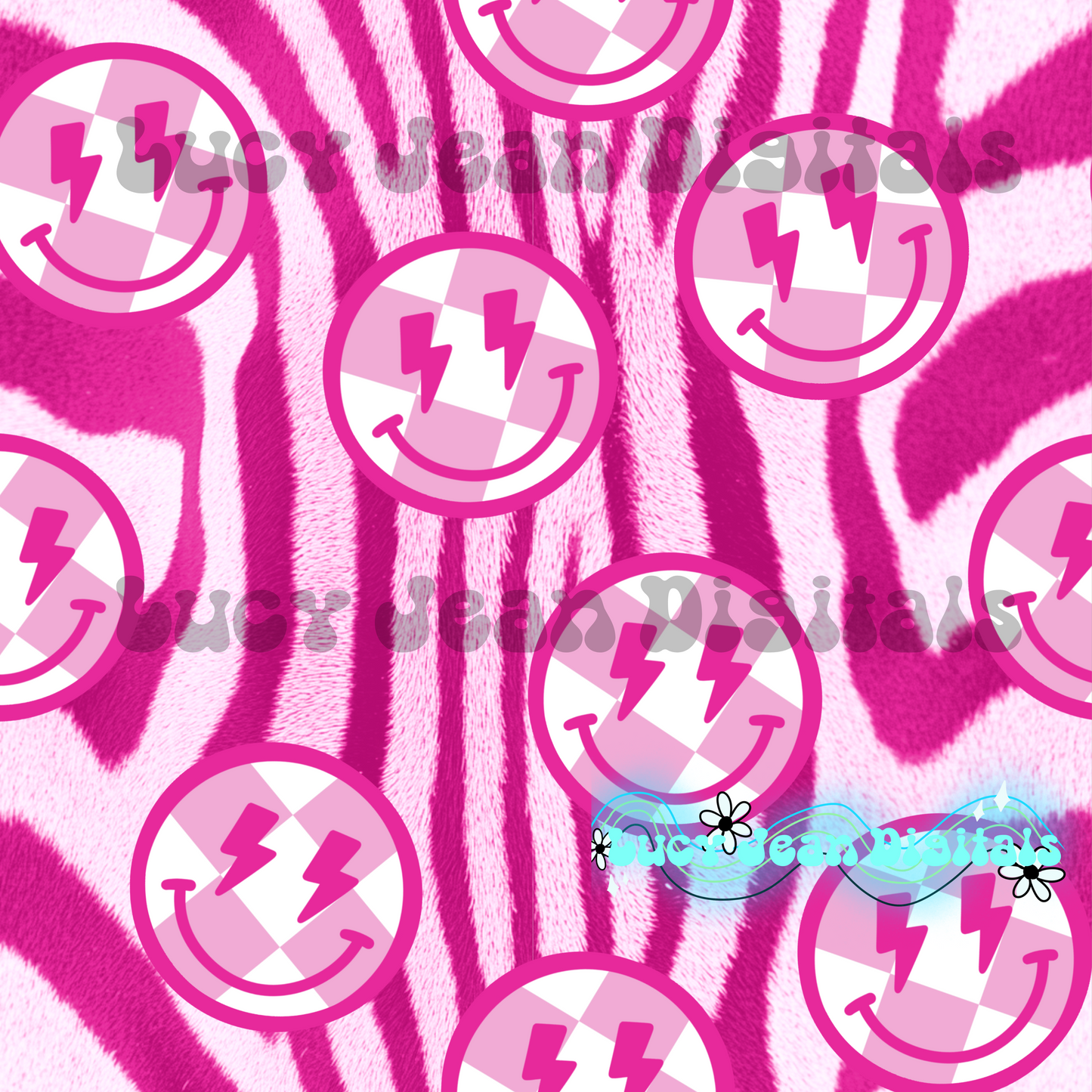 Pink Smiley Zebra seamless file
