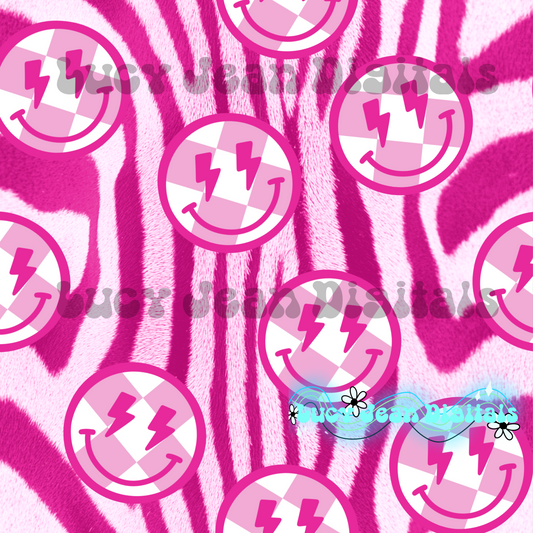 Pink Smiley Zebra seamless file