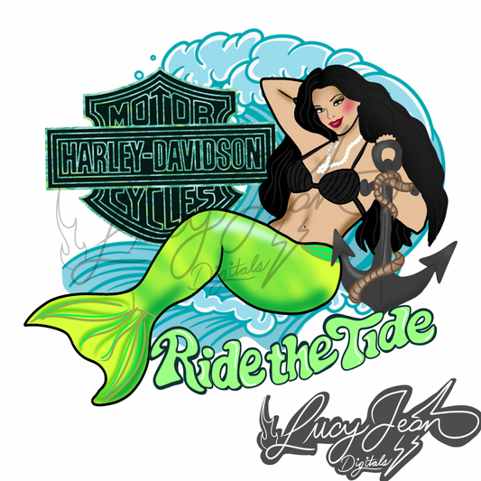 Mermaid HD motorcycle Babe PNG- 2026