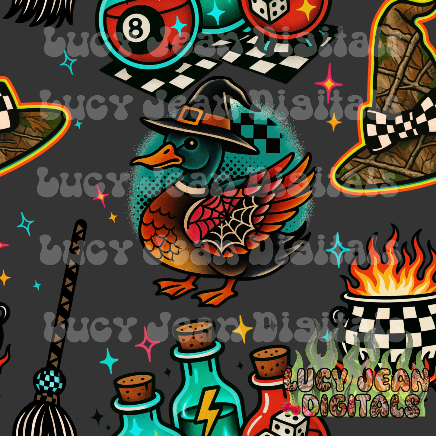 Halloween mallard Seamless File