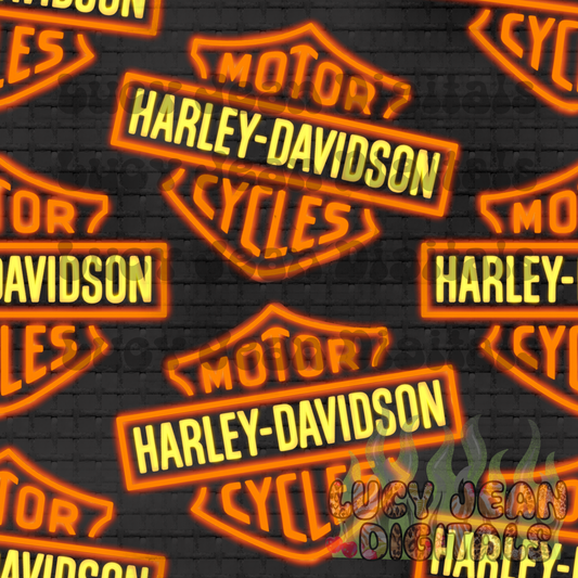 HD motorcycle Neon Sign Seamless File