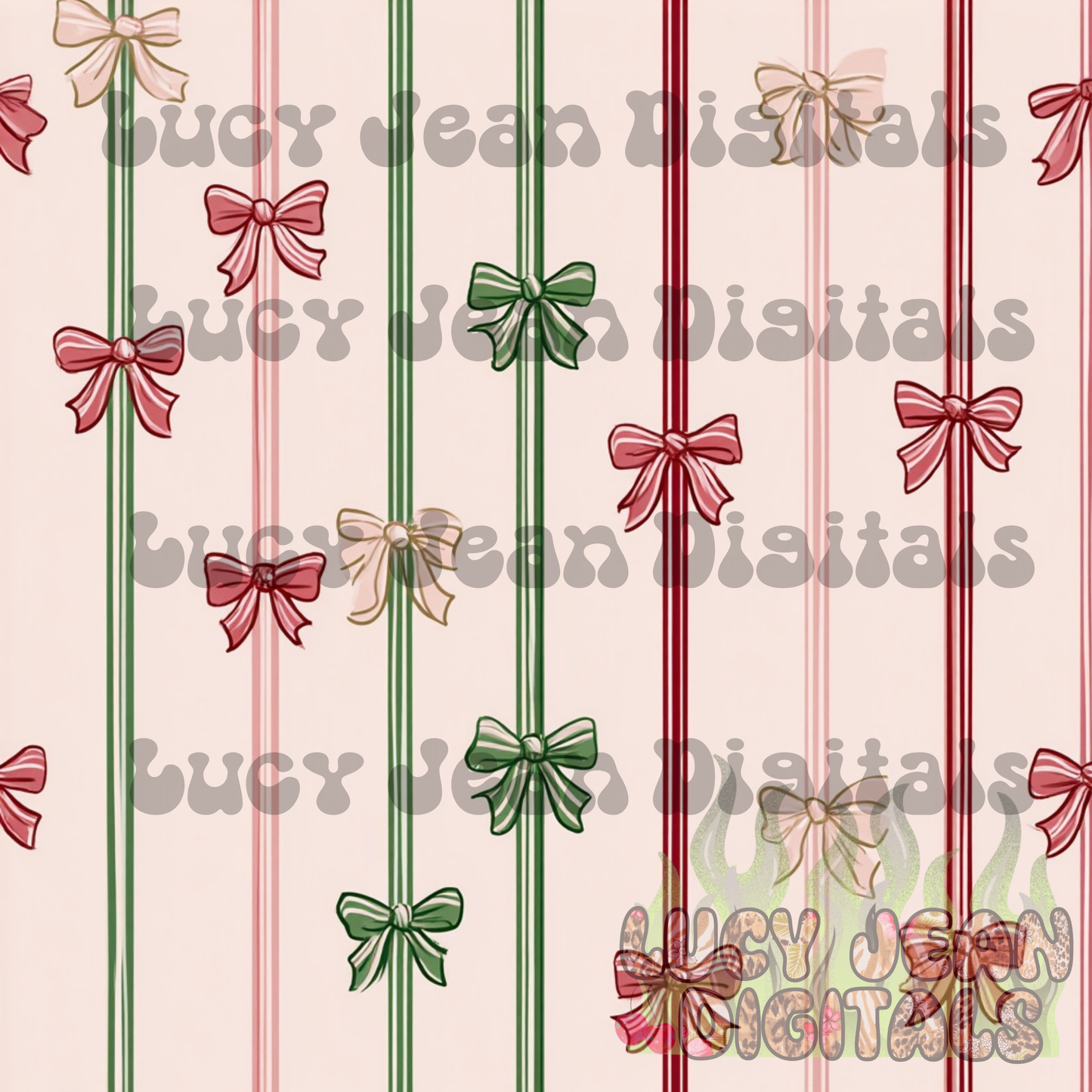 Christmas Bow Stripes Seamless File