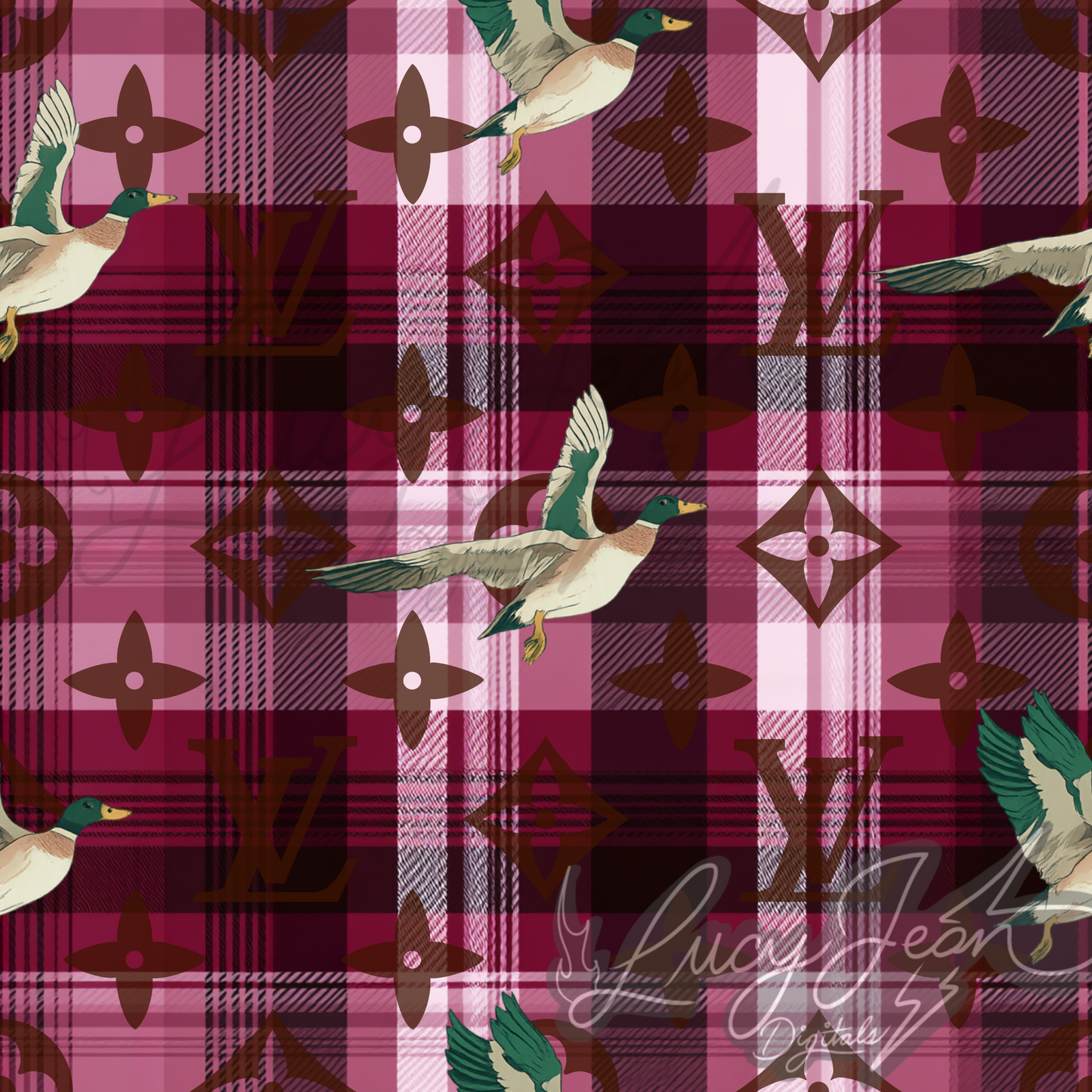 Boujee mallard burgundy plaid seamless file-2026