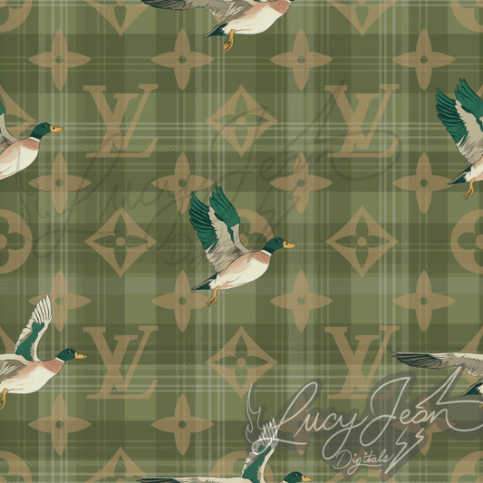Boujee mallard fall sage plaid seamless file-2026