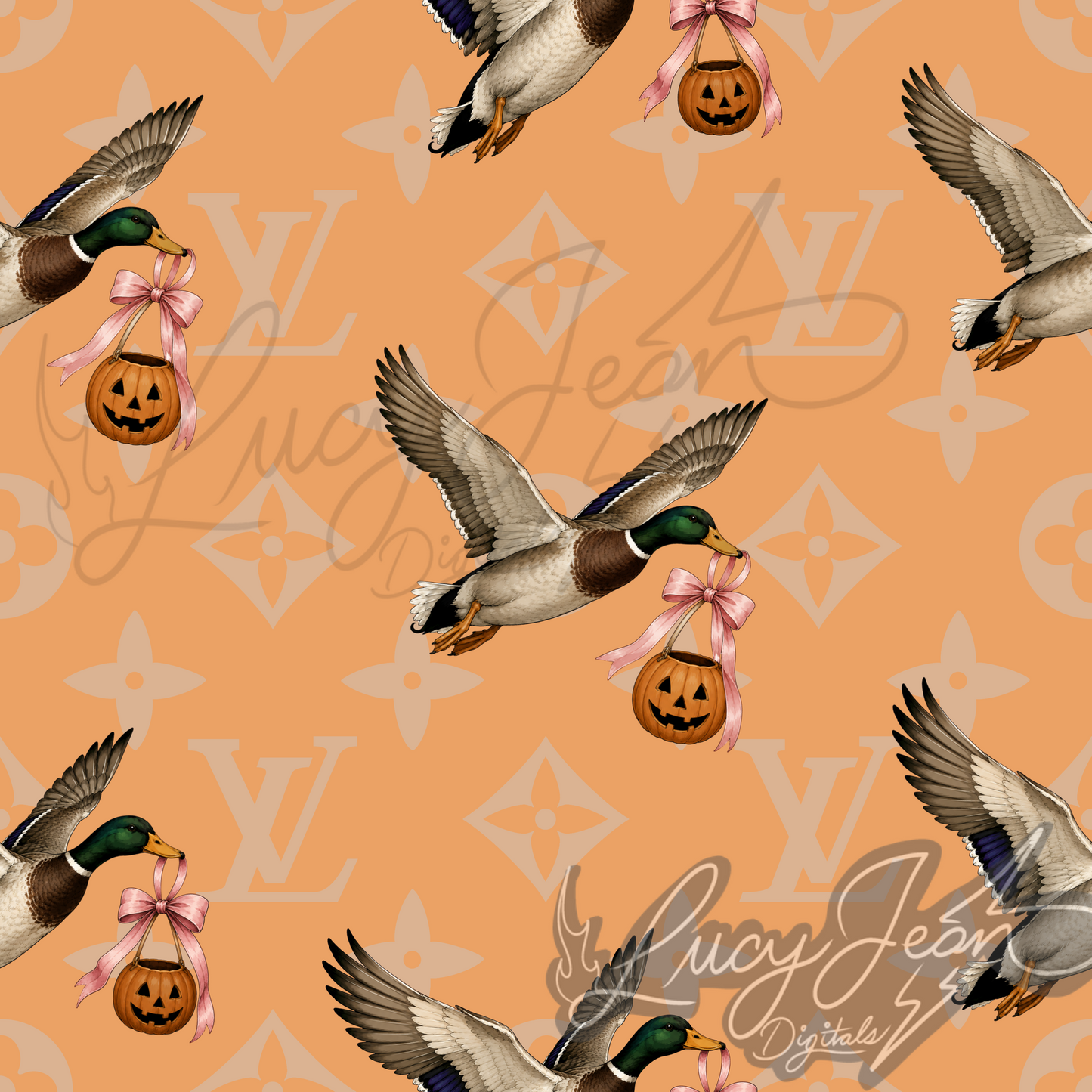 Boujee mallard pumpkin seamless file-2026