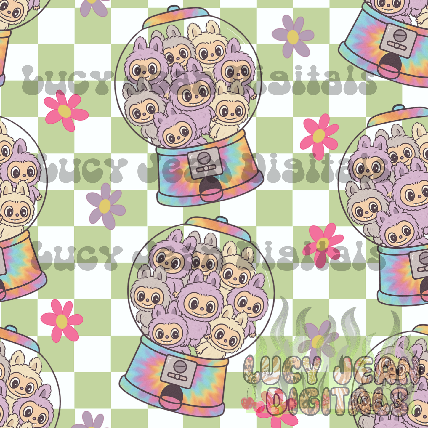 Monster doll Bubble Gum Seamless File