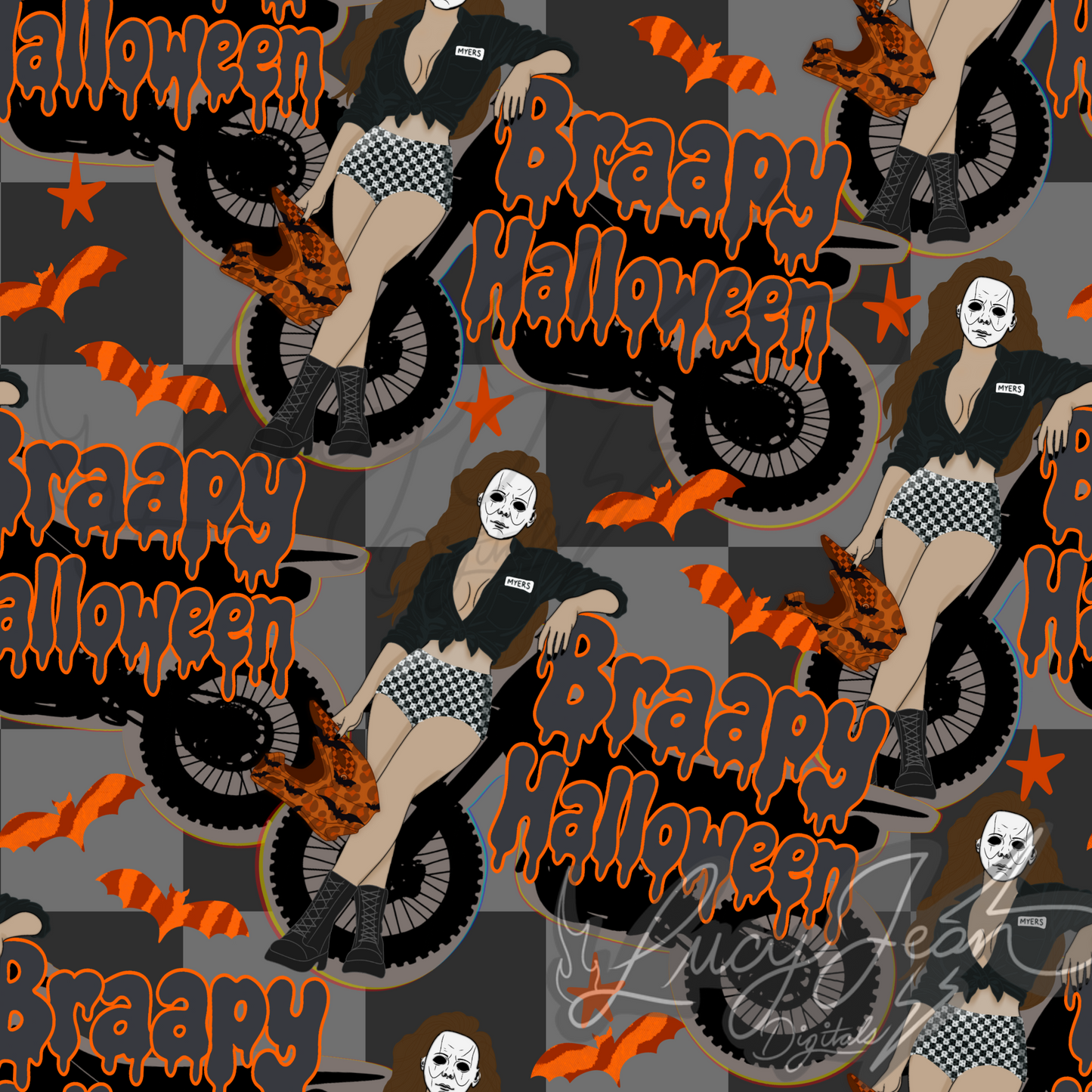 Braapy Halloween Dirtbike babe seamless file-2026