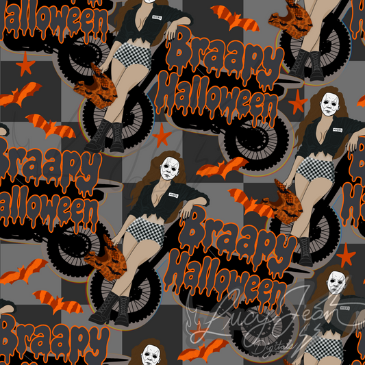 Braapy Halloween Dirtbike babe seamless file-2026