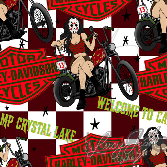 Friday the 13th mashup HD motorcycle babe seamless file-2026