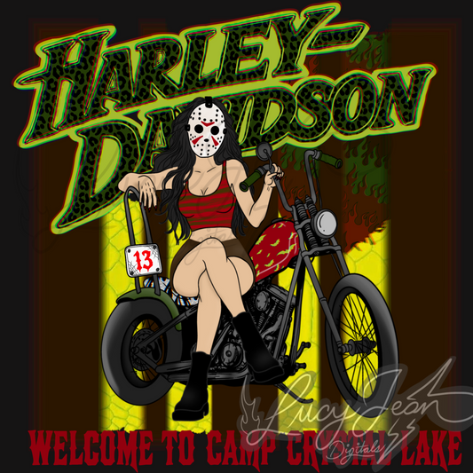 Friday the 13th mashup HD motorcycle babe PNG-2026