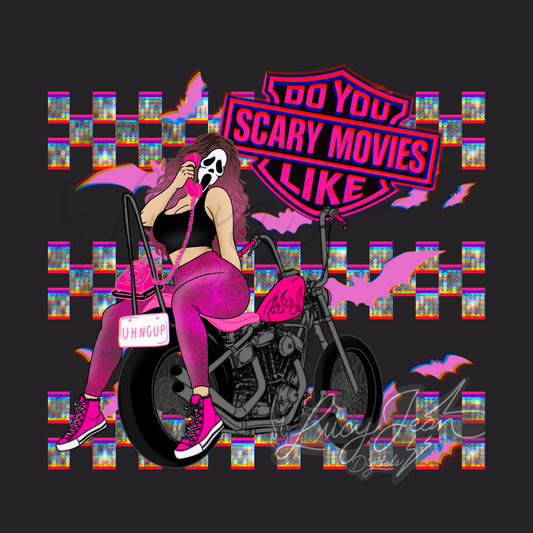 Pink Scary movie HD motorcycle babe PNG-2026