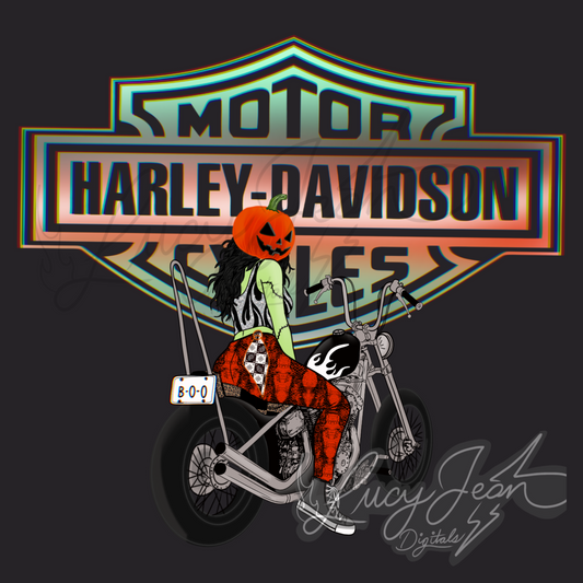 Pumpkin HD motorcycle babe PNG-2026