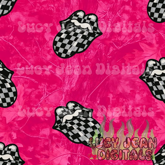 Holographic glitter lips pink camo Seamless File