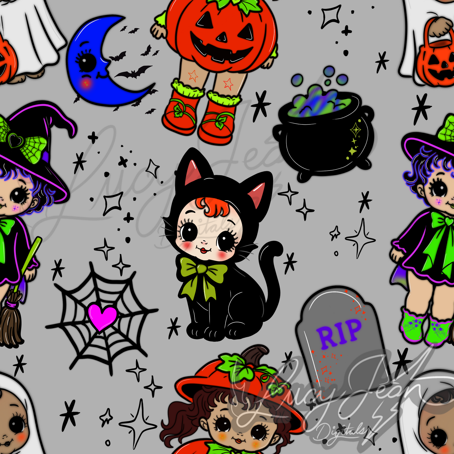 Halloween Kewpie mix seamless file-2026