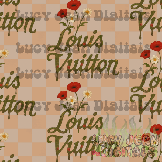 Boujee Checkered Camo Wildflowers Seamless File