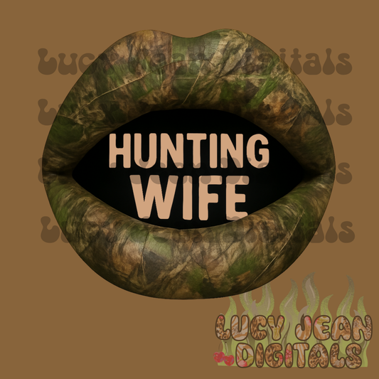 Hunting Wife Camo Lips PNG