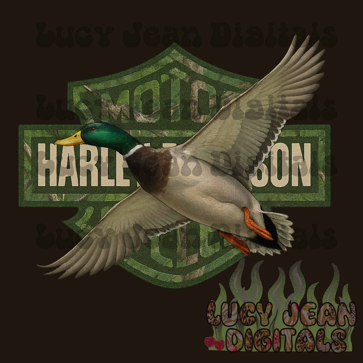 Green HD moto camo mallard PNG