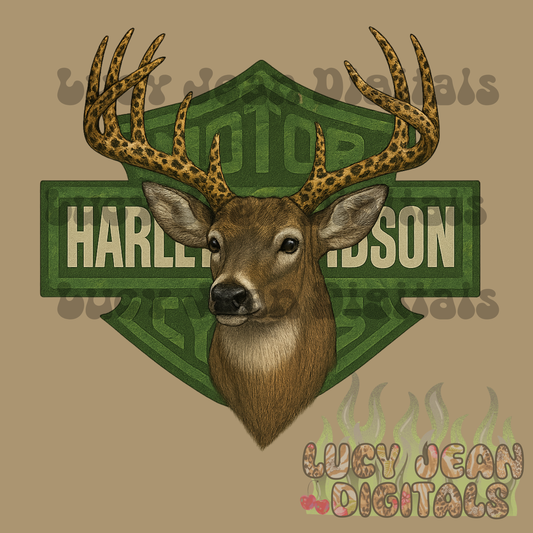 Green HD moto camo deer PNG