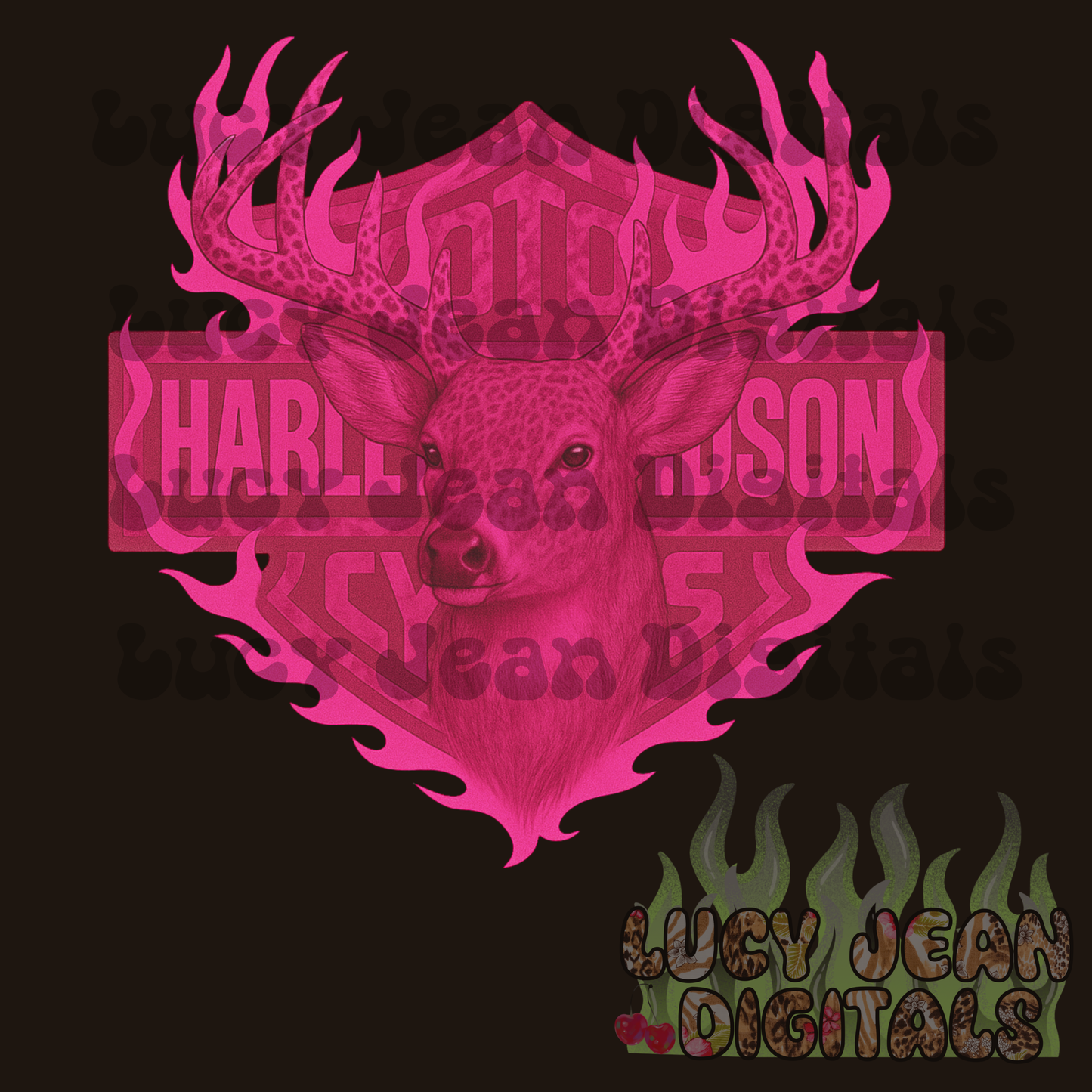 Pink HD moto camo deer PNG