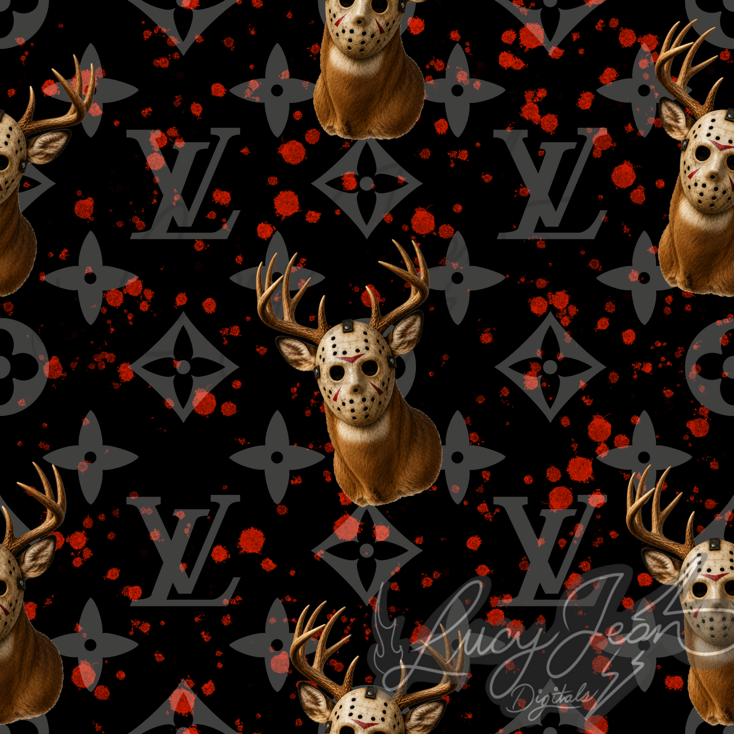 Boujee Deer friday the 13th seamless file-2026